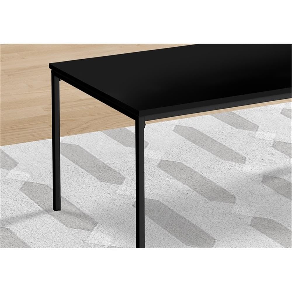 Monarch Specialties 7894p, 3pcs, Coffee, End, Black Metal, Laminate, Contemporary TABLE SET, 42&quot; L x 22&quot; W x 18&quot; H