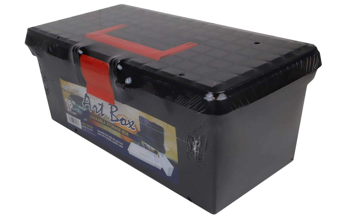 PRO ART Organizer, 16-inch Black Lockable Art Box