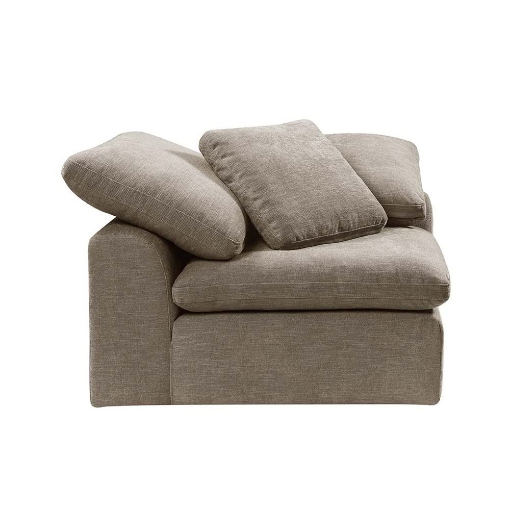 Acme Furniture Linen Upholstery Modular Wedge, Beige