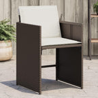 vidaXL Patio Chairs with Cushions - Brown Poly Rattan 4 Pcs, Foldable Backrest, Outdoor Furniture for Garden/Patio/Deck - Powder-Coated Steel Frame, Cream White Cushions, Dimensions: 19.9 x 21.3...