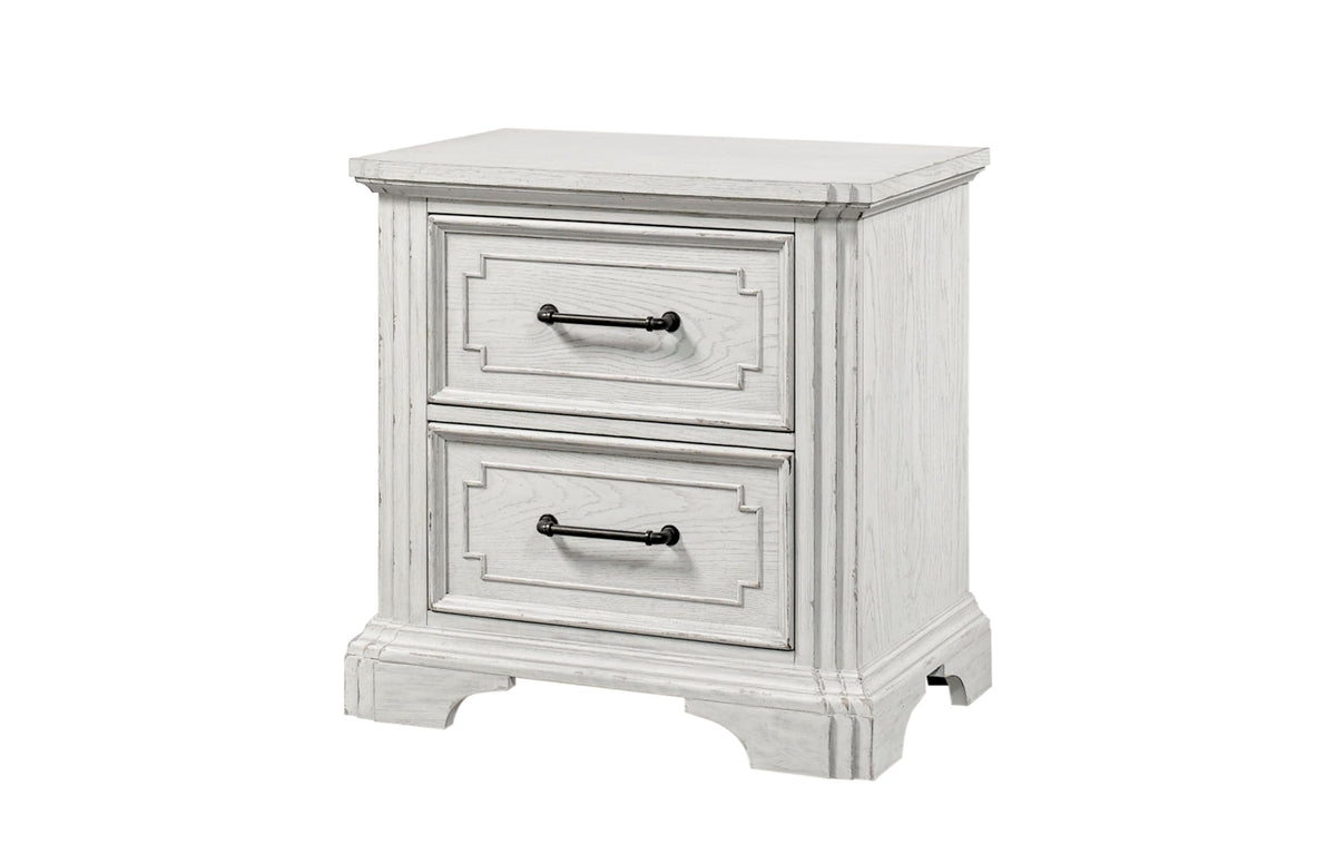 Alpine Furniture Clara Nightstand, White Mist