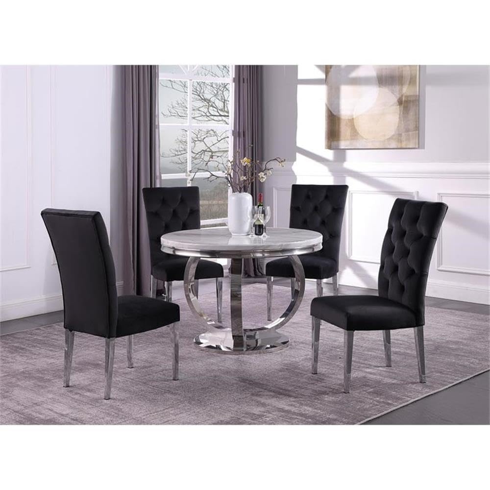 Best Master Furniture Tufted Velvet Dining Chair Black
