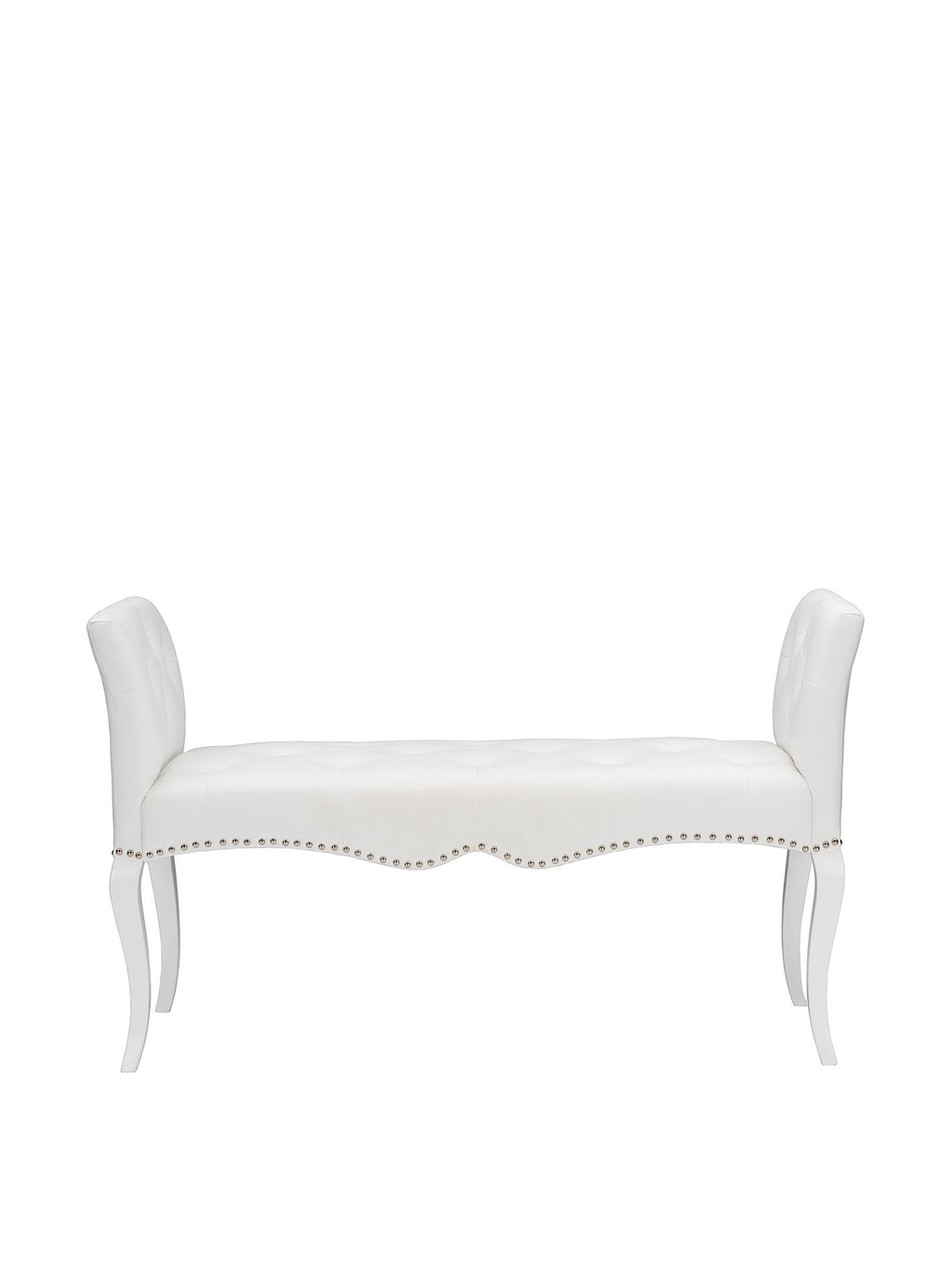 Baxton Studio Wholesale Interiors Kristy Modern & Contemporary Faux Leather Classic Seating Bench, White