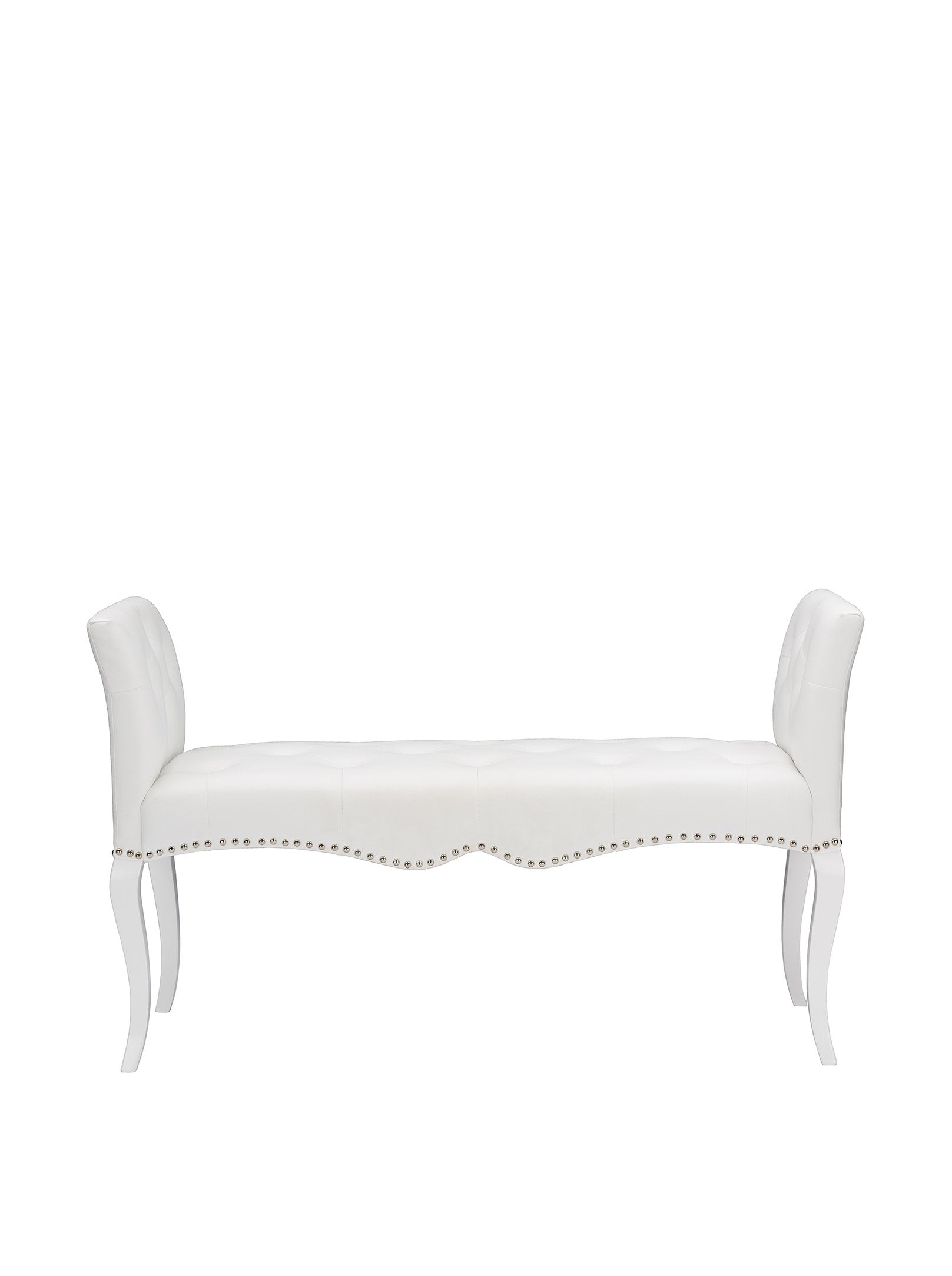 Baxton Studio Wholesale Interiors Kristy Modern & Contemporary Faux Leather Classic Seating Bench, White