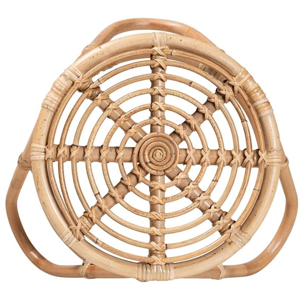 bali & pari Jacinda Modern Bohemian Natural Brown Rattan End Table