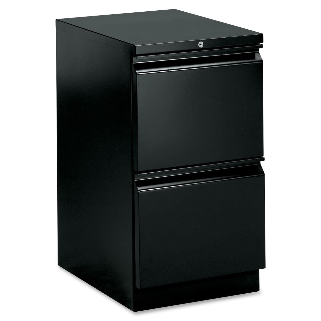 HON Brigade Mobile Pedestal | 2 File Drawers | Radius Pull | 15 W | Black Finish