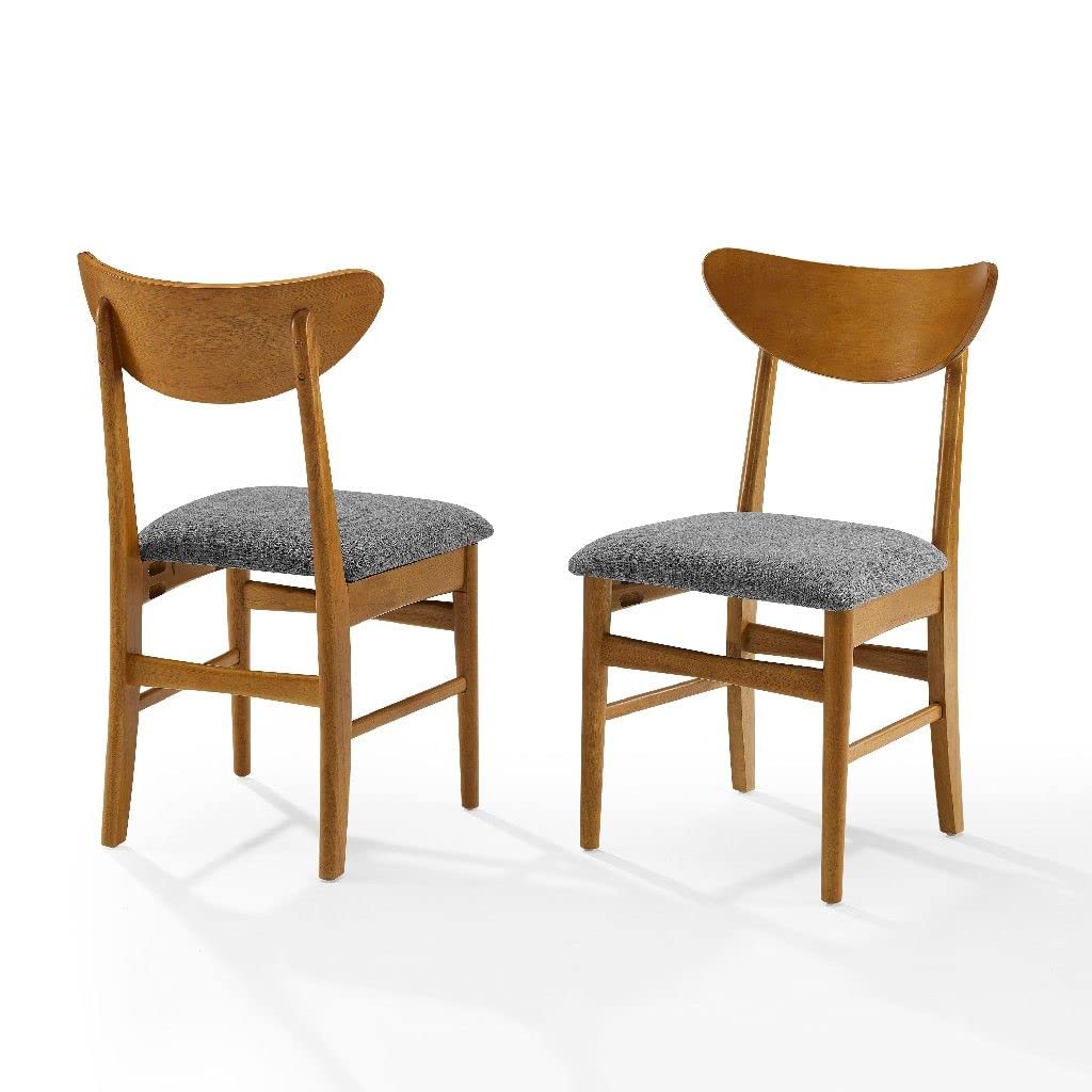 Crosley Brands CF6021-AC Landon Wood 2 Dining Chairs with Upholstered Seat Acorn - 2 Piece