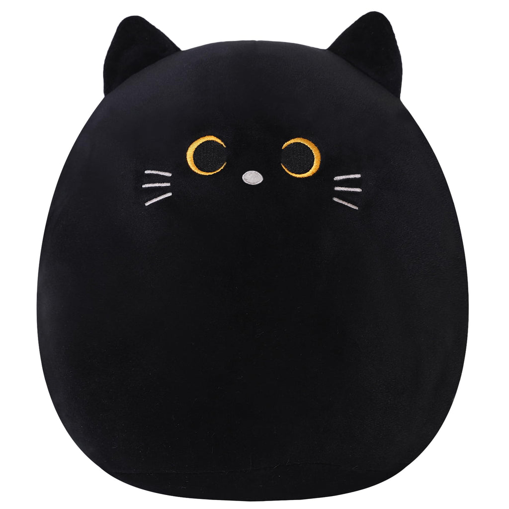 SQEQE Cat Plush Pillow Kawaii Cat Stuffed Animal Fluffy Cartoon Cat Plushies Cat Plushie Doll Toys Soft Cat Shape Design Stuffed