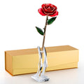 ECO SPACE 24K Gold Dipped Rose - Genuine One of a Kind Real Rose Hand Dipped in 24K Gold - Eternal Romantic Gifts for Her - Perf