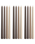 Viyffo 12 Inch Brown Taper Candles Set of 12 Unscented Smokeless Long Tall Tapered Candle for Candlesticks Sticks Wedding Advent