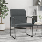 vidaXL Modern Lounge Chair, Dark Gray, Made from 100% Polyester Fabric, Metal and Plywood, Features Armrest, Size: 21.7"x25.2"x31.5", Weighs 19.29 Pounds
