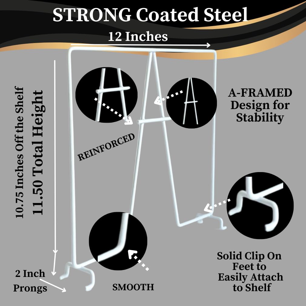 Evelots Wire Shelf Dividers -4 Pack- Closet Storage & Organization For Office/Pantry/Garage - Tall Shelf Separator - Easy Clip-No Tool - Solid Coated Steel