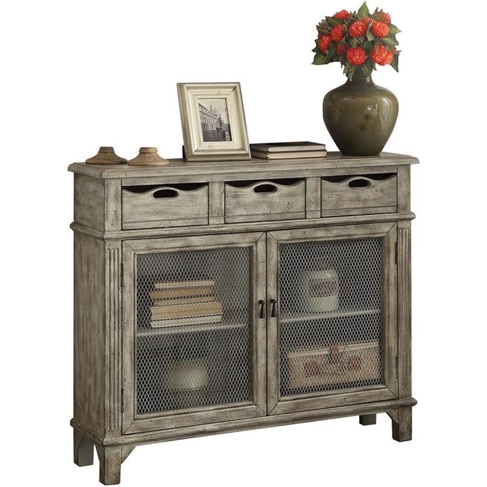 Acme Vernon Console Table in Weathered Gray