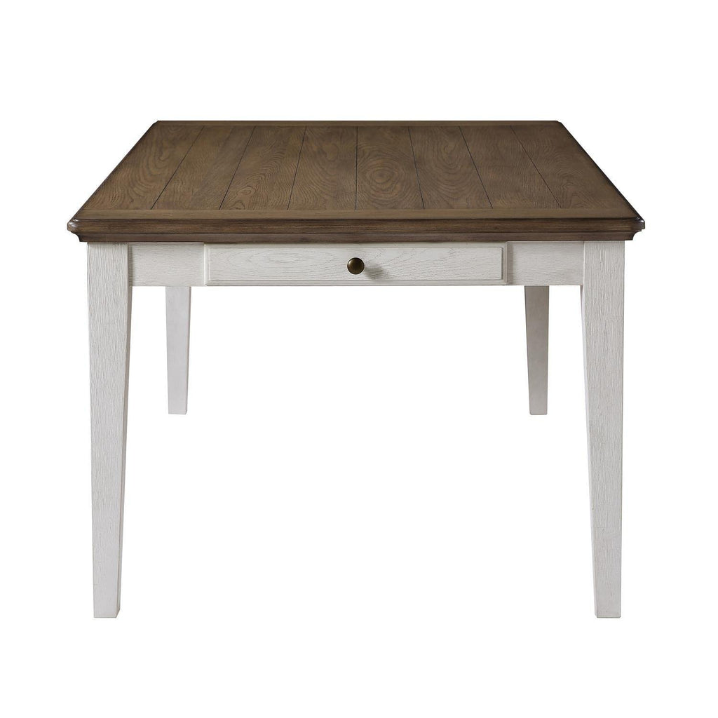 Steve Silver Co Pendleton 72-inch Farmhouse Style, Plank-Effect Top, Tapered Legs-Cozy and Charming Dining Experience Table, 72 x 42 x 30, Ivory and Honey Oak