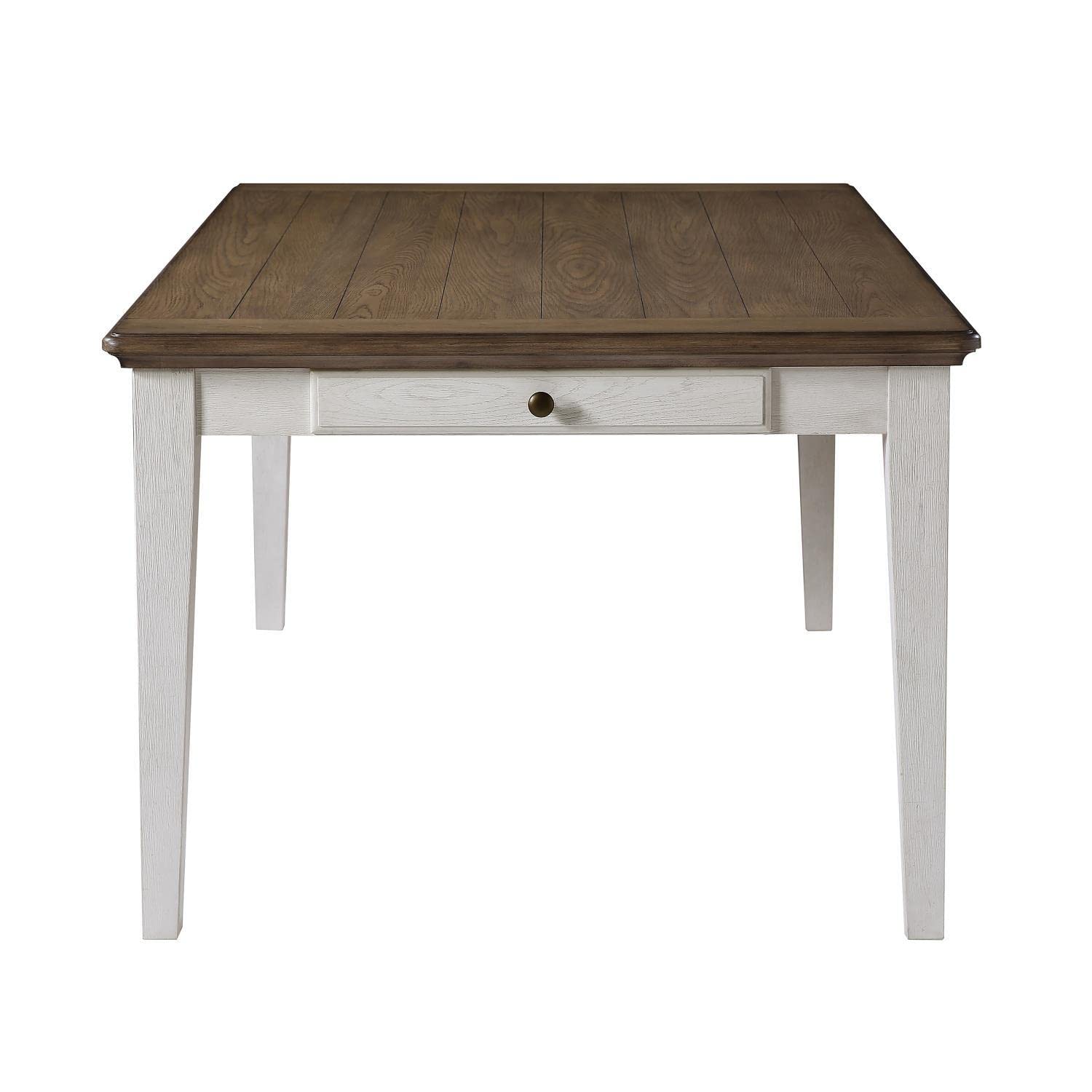 Steve Silver Co Pendleton 72-inch Farmhouse Style, Plank-Effect Top, Tapered Legs-Cozy and Charming Dining Experience Table, 72 x 42 x 30, Ivory and Honey Oak