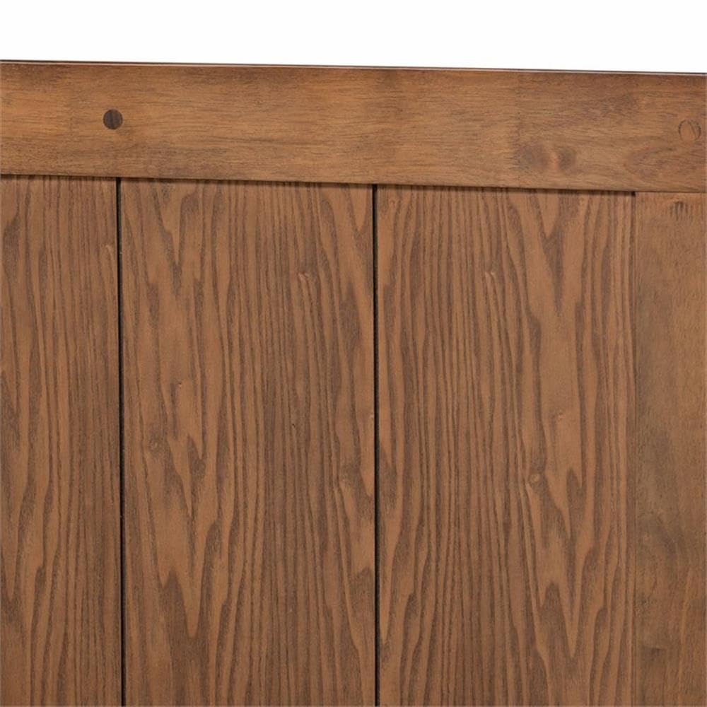 Baxton Studio Amira Mid-Century Modern Transitional Ash Walnut Finished Wood Twin Size Platform Bed