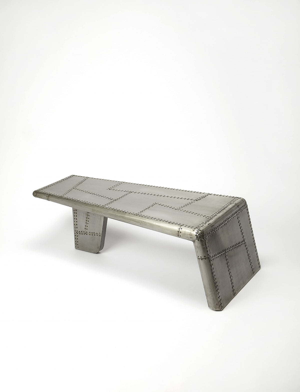 HomeRoots Gray Mango Wood Solids, MDF, Aluminum Yeager Aviator Coffee Table