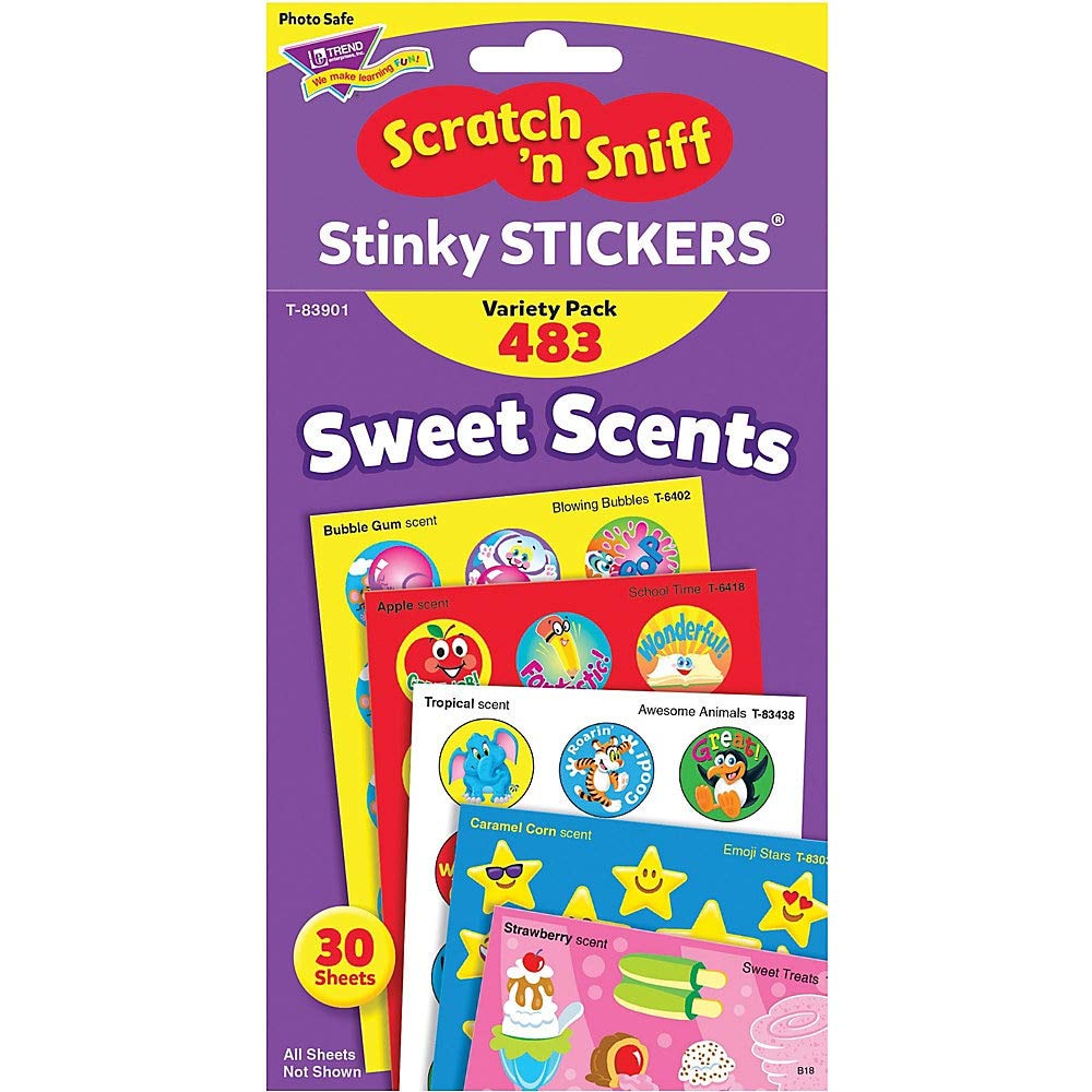 Trend Enterprises: Sweet Scents, Scented Scratch 'N Sniff Stinky Stickers, Fun For Rewards, Incentives, Crafts And As Collectibl