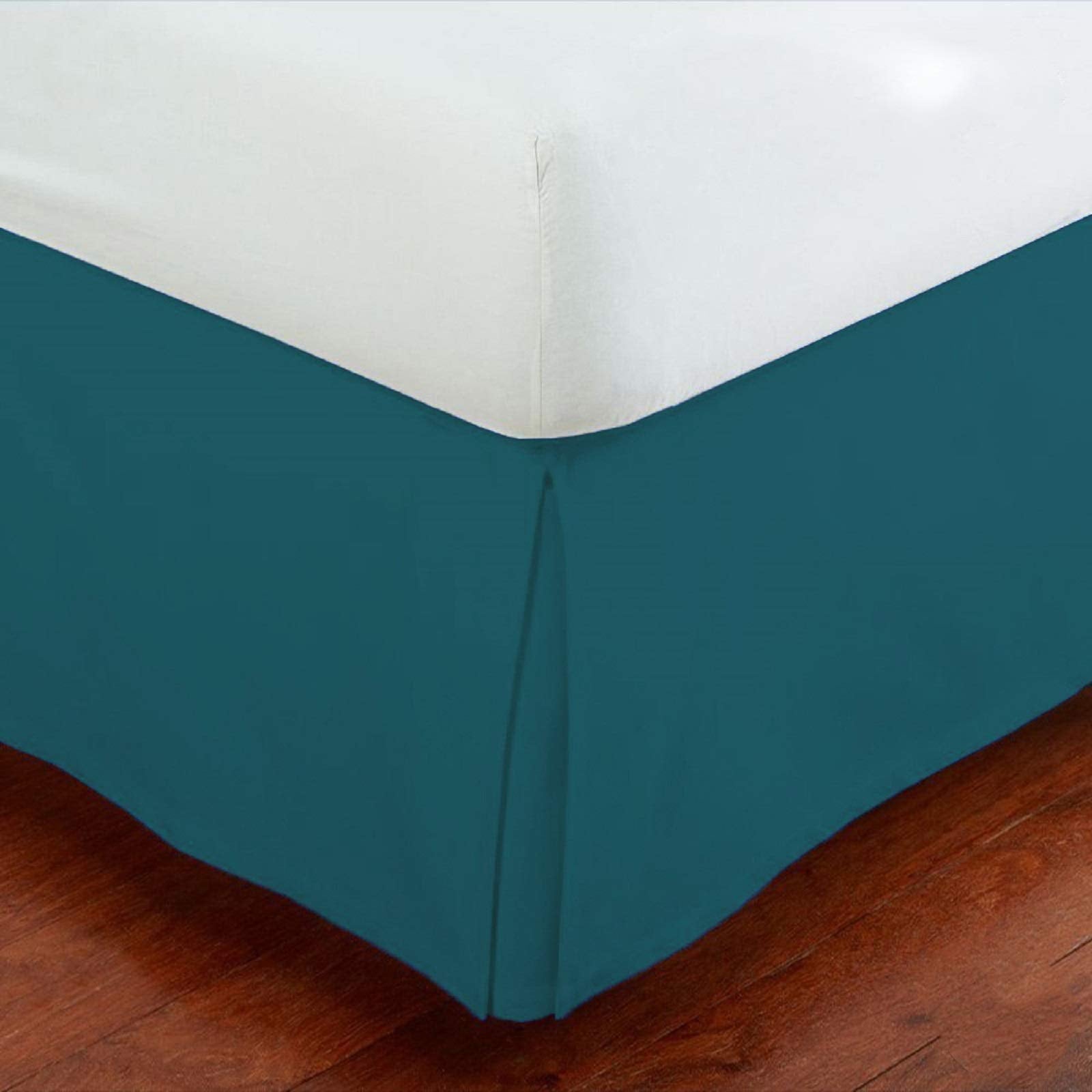 Full Size Luxury Tailored Bed Skirt 14'' Drop Pleated Styling Dust Ruffled Solid Turquoise New