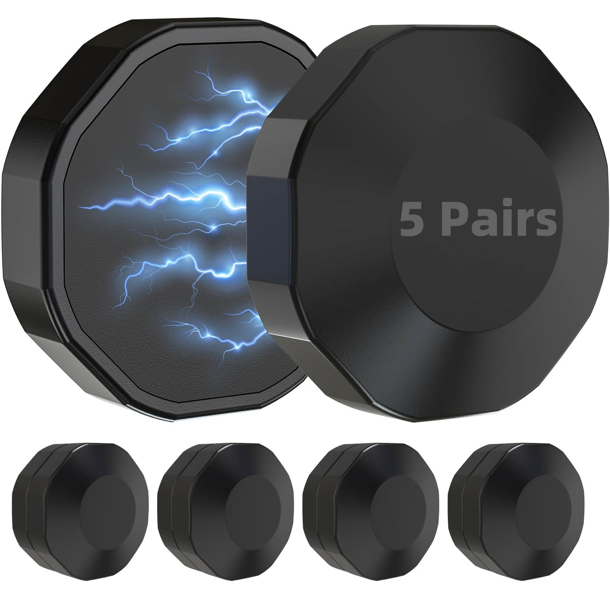 Witmonkey 5 Pairs Shower Curtain Magnet Weights Bottom (Black)