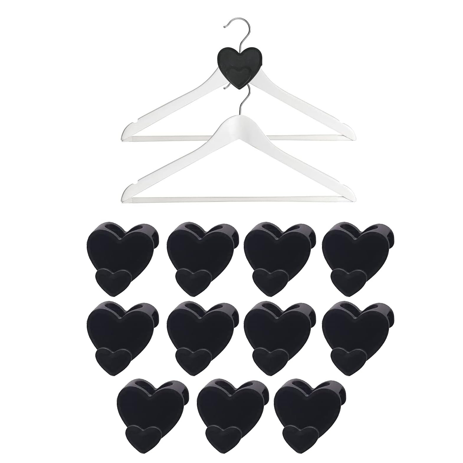 Xibo Plastic HeartShaped Clothes Hanger Connector Hooks With Space Heart Triangular For Hangers, Closet Space Savers, Hangers S