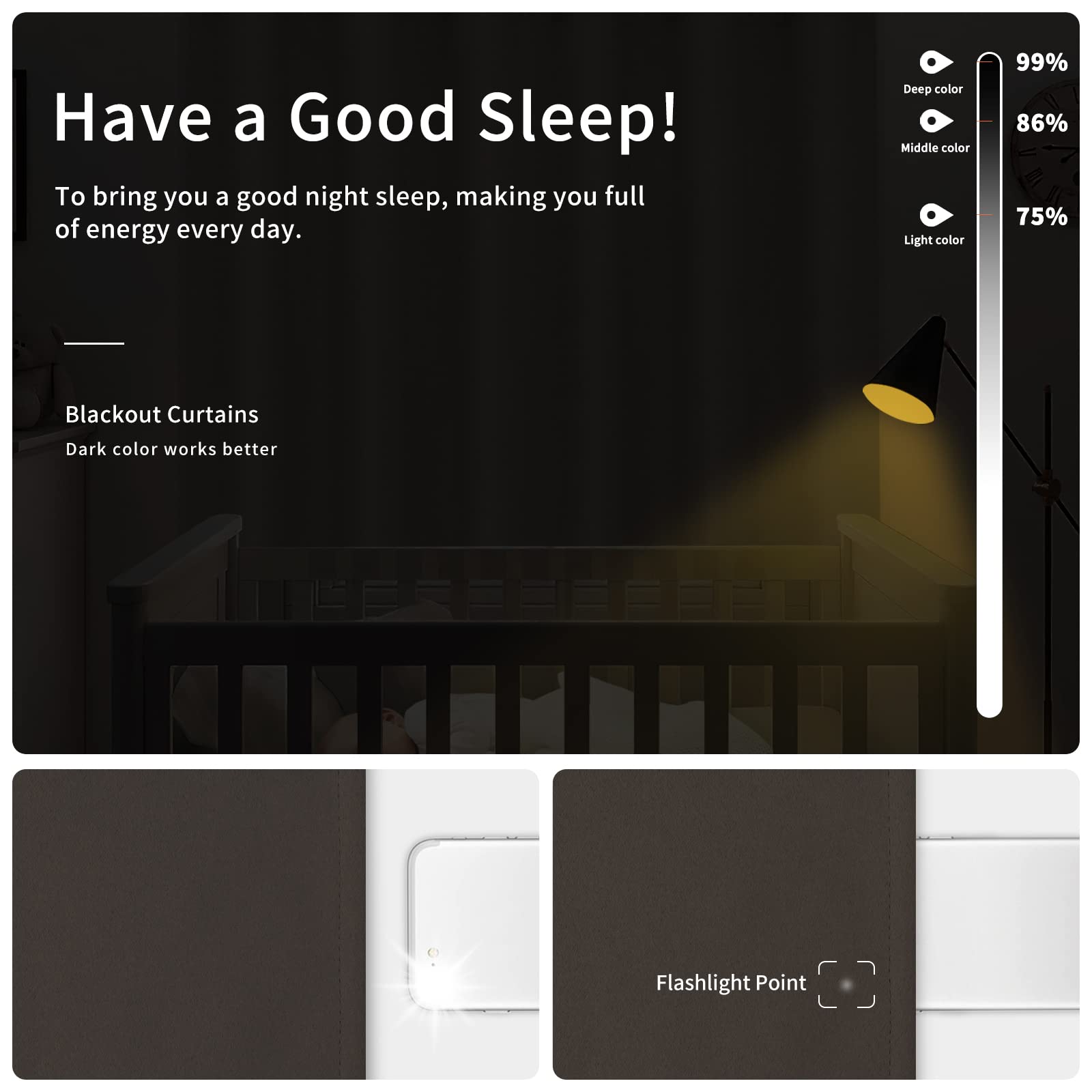 Easy-Going Blackout Curtains For Bedroom, Solid Thermal Insulated Grommet And Noise Reduction Window Drapes, Room Darkening Curtains For Living Room, 2 Panels(46X63 In, Taupe)