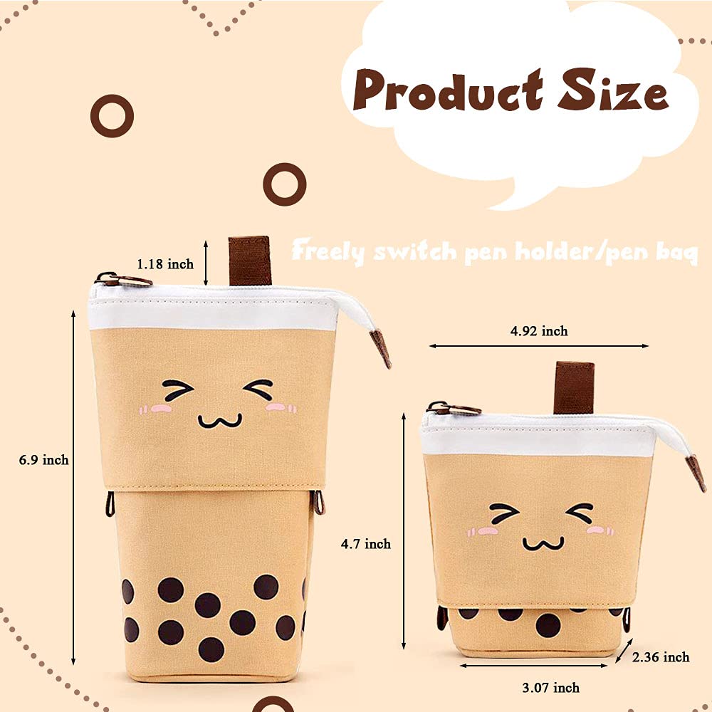 Cute Standing Pencil Case For Kids, Pop Up Pencil Box Makeup Pouch, Christmas Gift Kids Corduroy Pen Holder Organizer Cosmetics