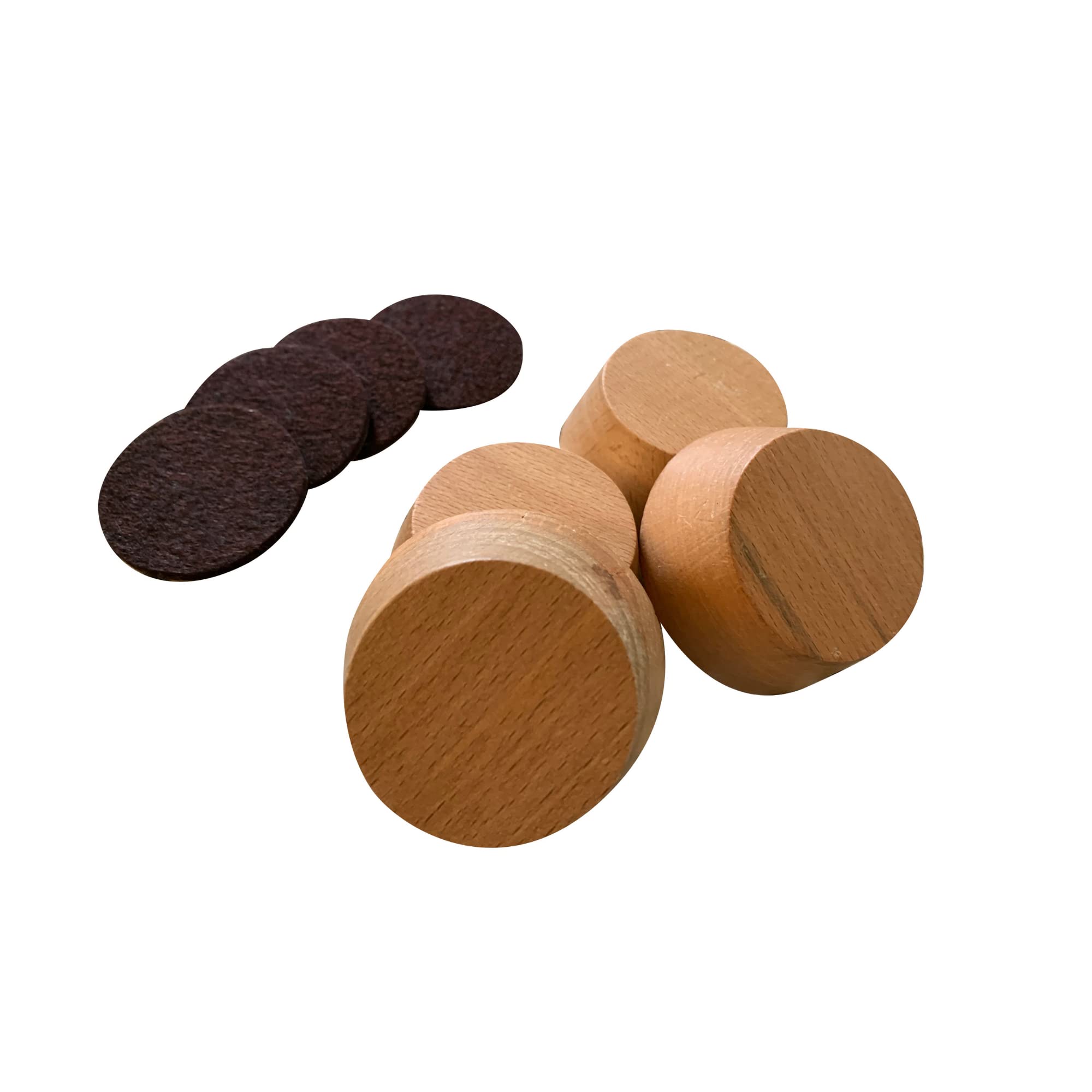 Prime Woodcraft Walnut Wood Furniture Risers - 1 Inch Height, 4 Risers, Natural - Extra Height For Cleaning & Convenience - Bed