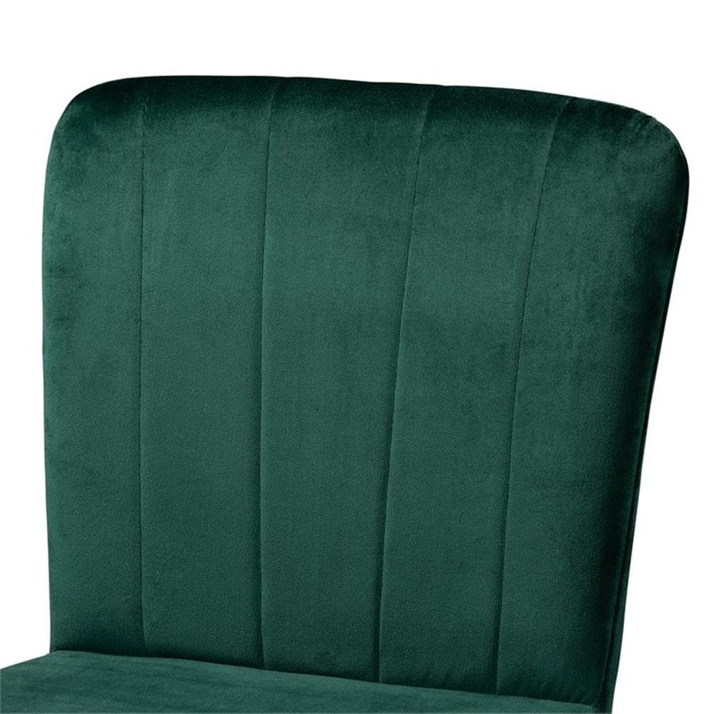 Baxton Studio Preston Modern Luxe and Glam Green Velvet Fabric Upholstered and Two-Tone Black and Gold Finished Metal 2-Piece Bar Stool Set