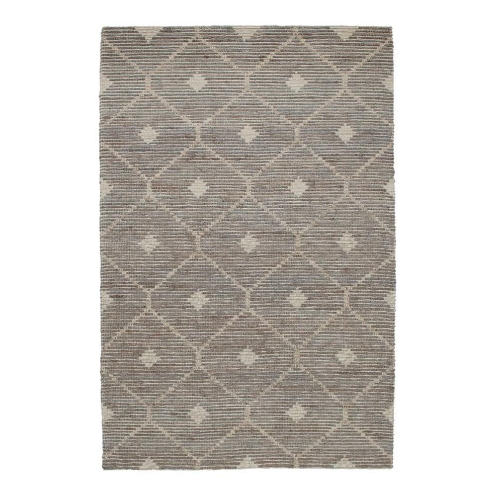 Kosas Home Reign 108 X 144 Linked Diamond Wool & Jute Area Rug In Stone Gray