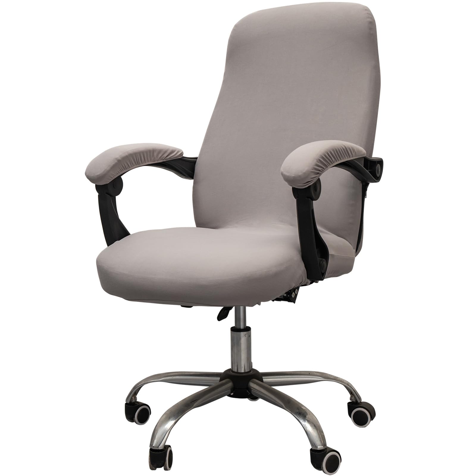 Melaluxe Office Chair Cover with Arm Covers - Universal Stretch Desk Chair Cover, Computer Chair Slipcovers (Size: L) - Light Gr