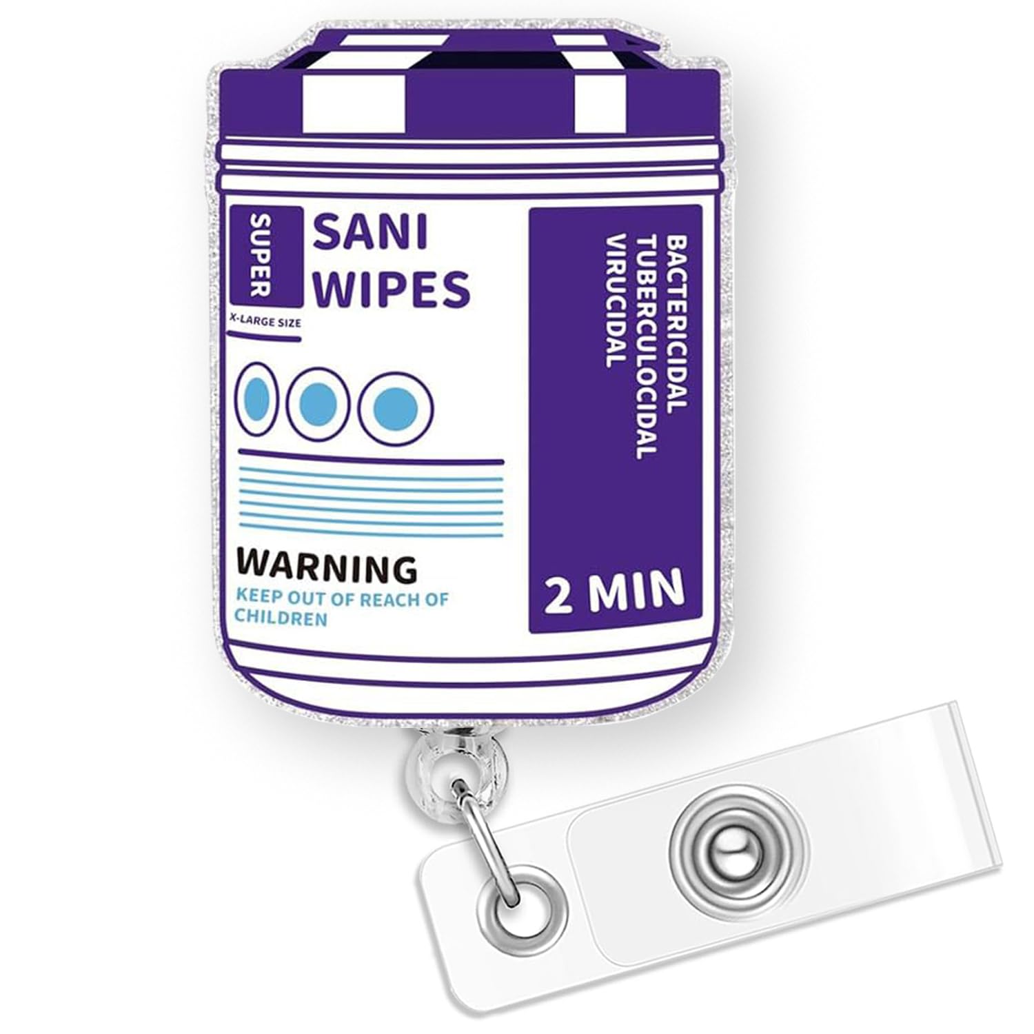 Sani Wipes Badge Reel Retractable For Nurse Nursing Rn Cna Lpn Doctor & Medical Worker | Funny Nurse Badge Accessories, Healthca