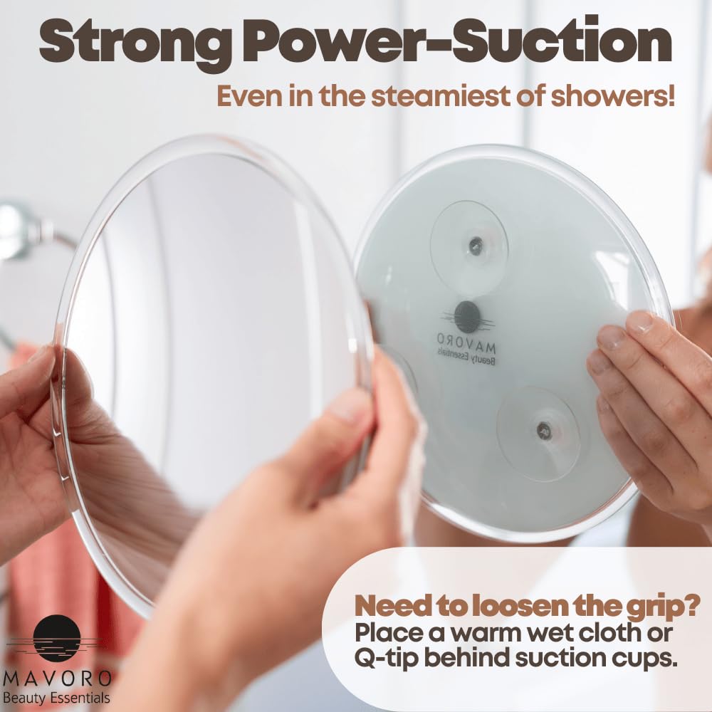 Magnifying Mirror With 3 Suction Cups 9 Inch (10X Magnification)