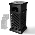 IRONWALLS Commercial Trash Can with Lid Outdoor, Black, 16(L/W) x 35(H)