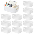 12 Pieces Plastic Storage Bins Storage Basket 9.6 X 6.3 X 3.9 Inch with Handles Toy Organizers and Storage Bins for Home Cupboar