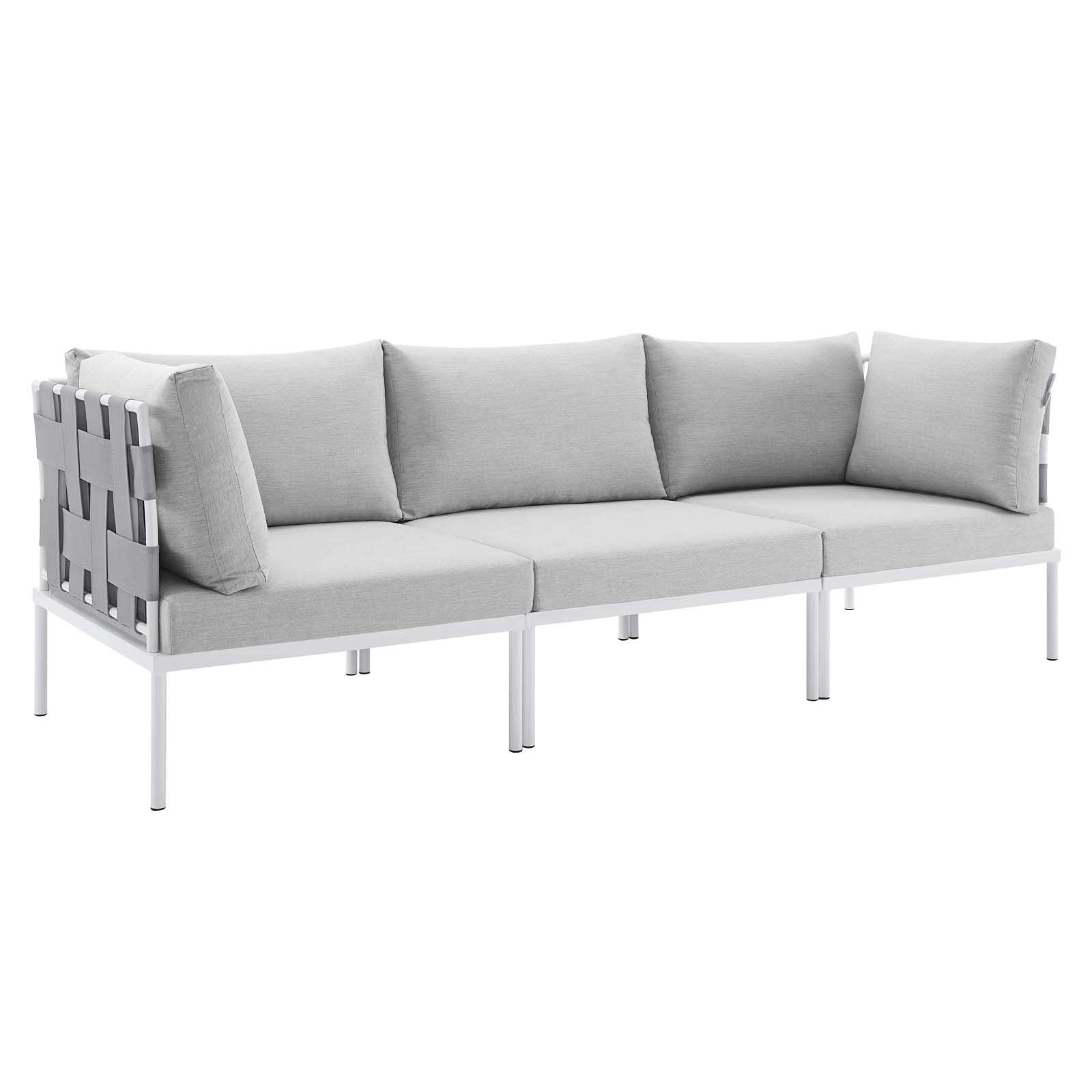 Modway EEI-4968-GRY-GRY Harmony Outdoor Patio Aluminum Sofa, Gray Gray