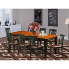 East West Furniture QUAV9-BCH-LC 9 Piece Dining Table Set Includes a Rectangle Wooden Table with Butterfly Leaf and 8 Faux Leather Dining Room Chairs, 40x78 Inch, Black & Cherry