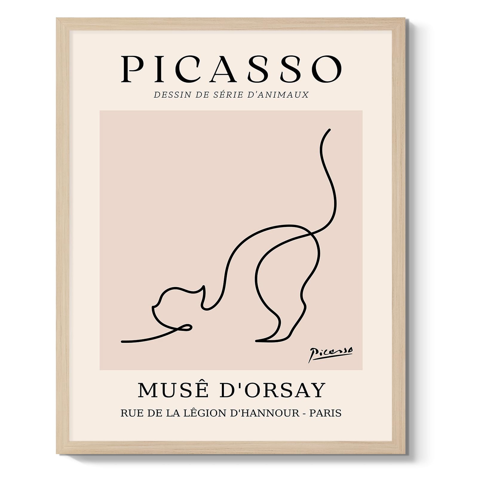 Pablo Picasso Wall Art Cat Canvas Prints Picture Minimalist Wall Decor Picasso Abstract Line Drawing Posters Framed Artwork for 