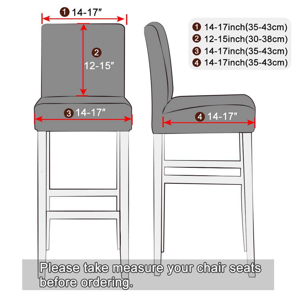 Lellen Jacquard Bar Chair Stool Cover - 4 Pack Stretch Chair Slipcover Pattern For Short Swivel Dining Chair-Counter Height Side Chairs (125840)