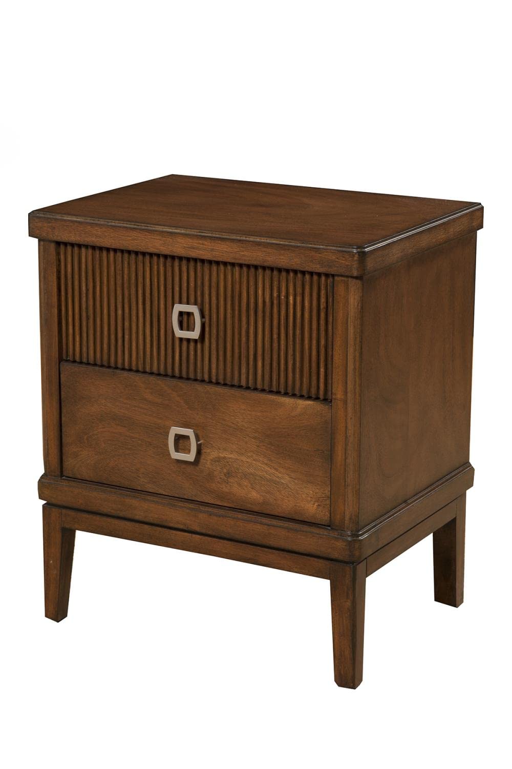 Alpine Furniture Nightstand, 2 Drawer, Burgandy