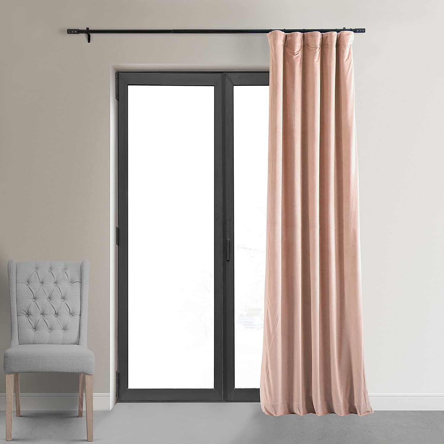Hpd Half Price Drapes Signature Velvet Thermal Blackout Curtains For Living Room 84 Inch Long (1 Panel) Rod Pocket Insulated Blackout Curtains For Bedroom Window Curtains, 50W X 84L, Rosey Dawn