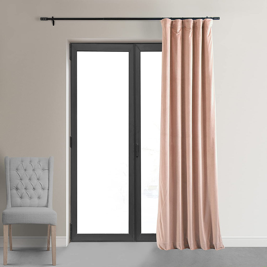 Hpd Half Price Drapes Signature Velvet Thermal Blackout Curtains For Living Room 96 Inch Long (1 Panel) Rod Pocket Insulated Blackout Curtains For Bedroom Window Curtains, 50W X 96L, Rosey Dawn
