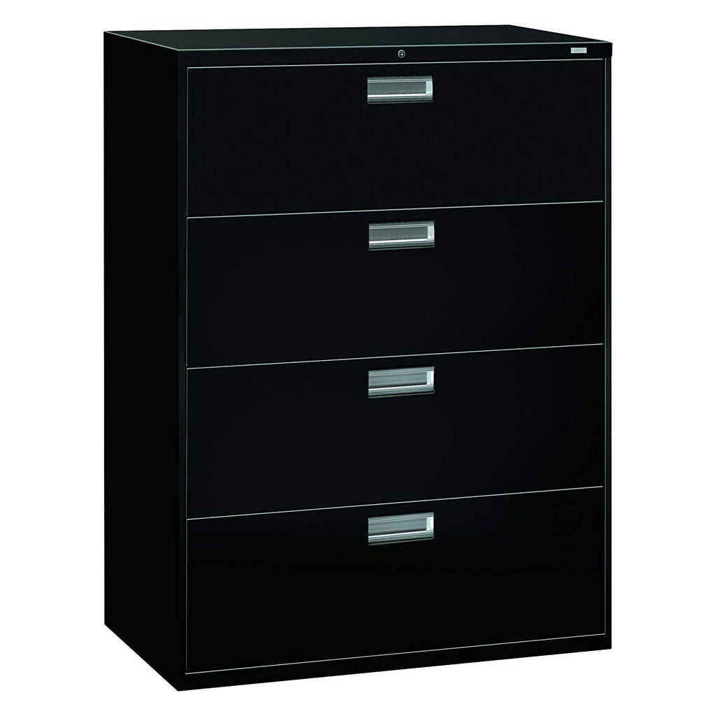 Hon Brigade 600 Series Lateral File, 4 Drawers, 53 1/4"H X 42"W X 19 1/4"D, Black