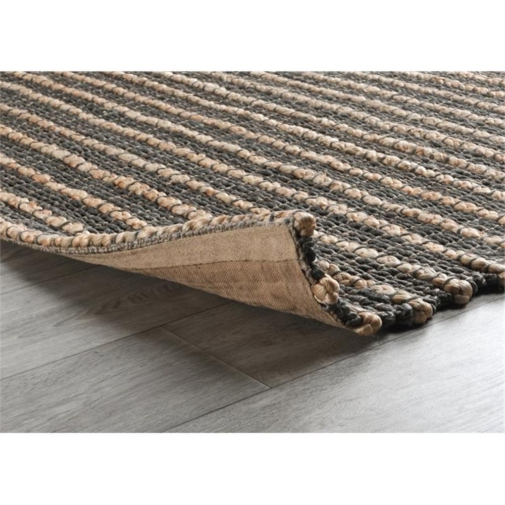 Kosas Home Alysa 60 X 96 Striped Jute Fabric Area Rug In Mineral Blue/Natural