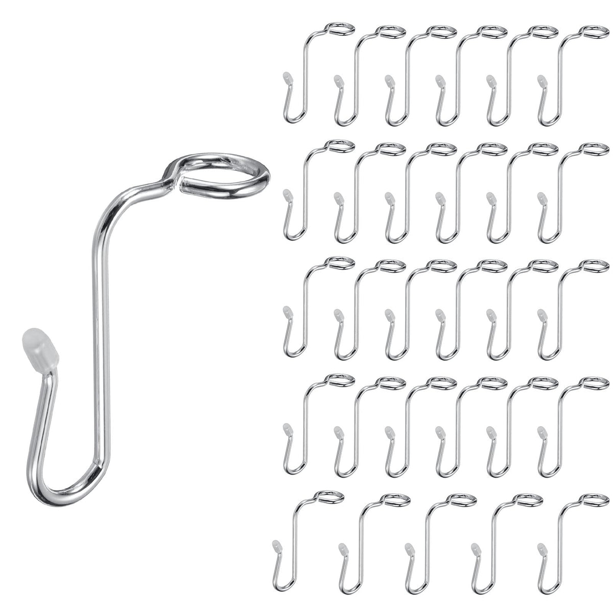 uxcell 30 Pcs Clothes Hanger Connector Hooks, Metal Hanger Extender Hooks for Wooden Metal Clothes Hangers Silver Tone