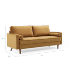 Modway Eei-3764-Cog Valour Performance Velvet Sofa, Cognac