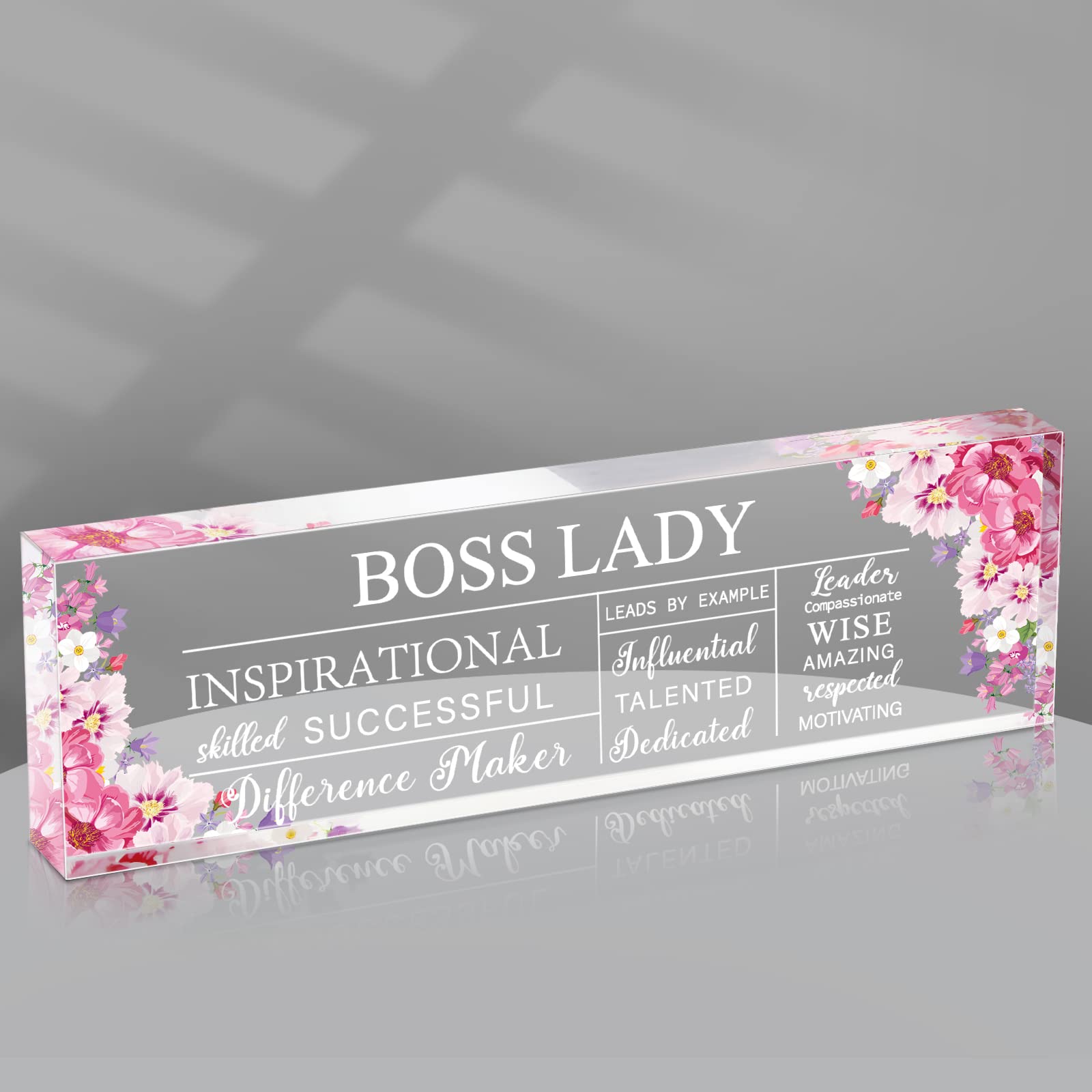 Pinkunn Boss Lady Gifts For Women Inspirational Quotes Office Gifts For Women Acrylic Boss Lady Office Decor Birthday Appreciati