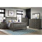Intercon Oak Park 3 Drawer Nightstand Bedside Table, Dark Gray