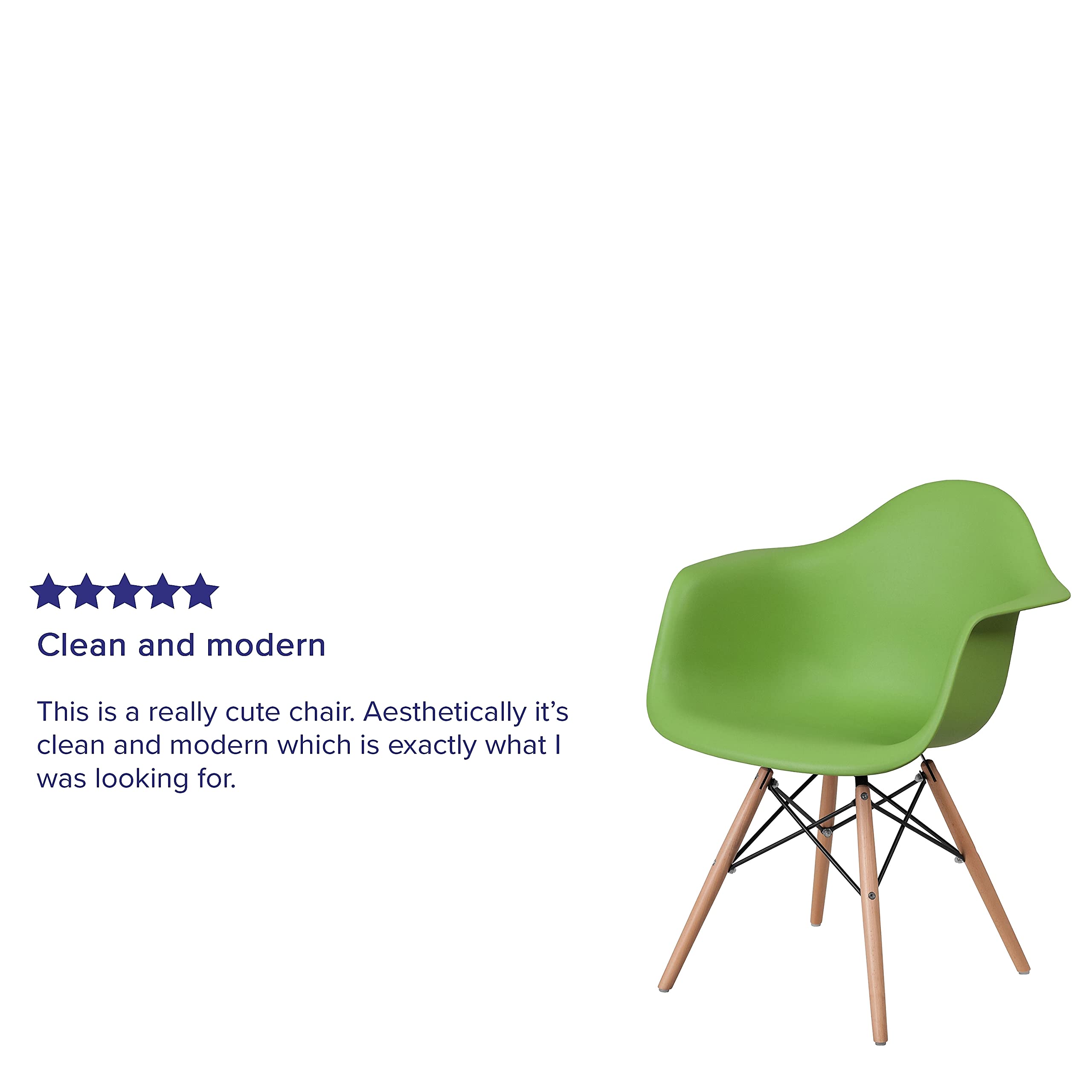 Flash Furniture Alonza Series Green Plastic Chair With Wooden Legs