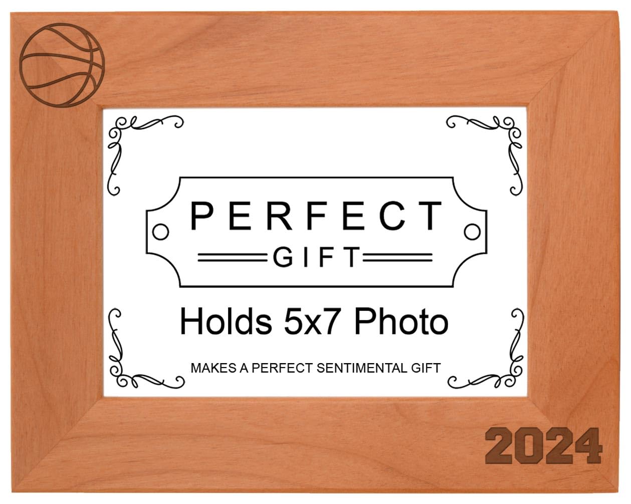 Basketball Gifts 2024 Frame Basketball Picture Frame Sports Frames Wood Engraved 5x7 Landscape Picture Frame